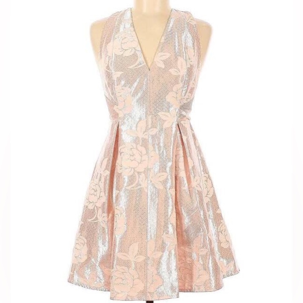 Nordstrom Topshop Metallic Pink Cocktail Dress